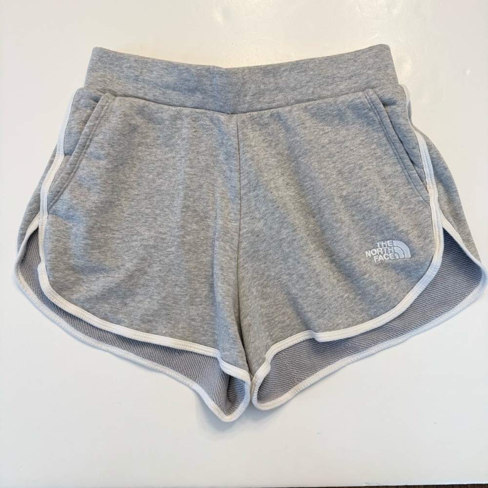 The North Face Simple Logo Short Womens Small Grey Embroidered Retro Athletic